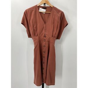 Quince Rust Button-Down Dress